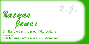 matyas jenei business card